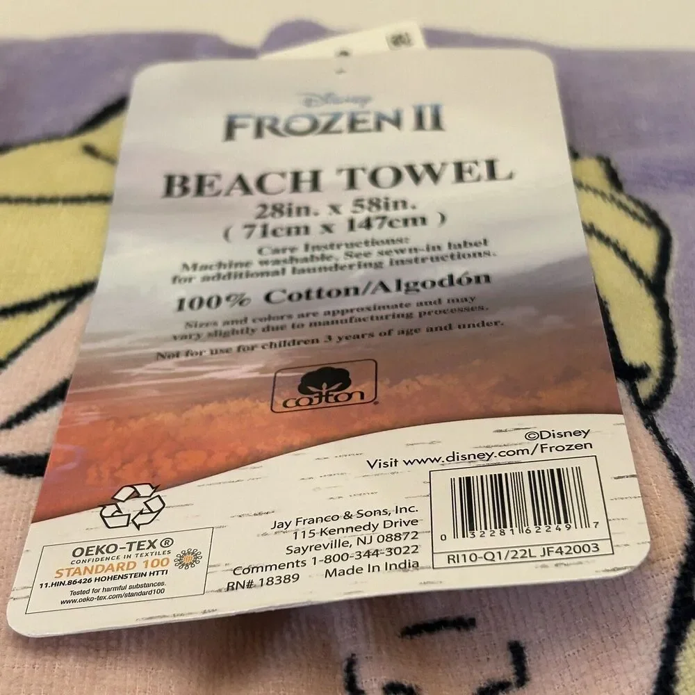 Disney Frozen II Pool Beach Swimming Bath Towel 28x58 100% Cotton Elsa Anna Olaf